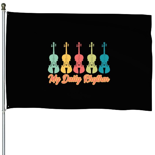 Daily Rhythm Orchestra Music Instrument Violinist House Flags