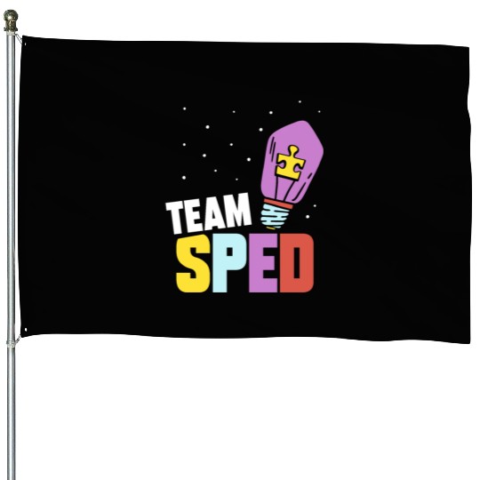 Team Sped Special Education Teacher Awareness House Flags