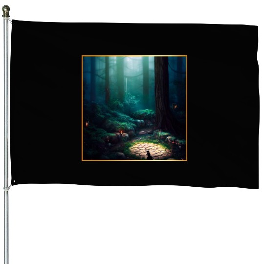 Fantasy Forest House Flags