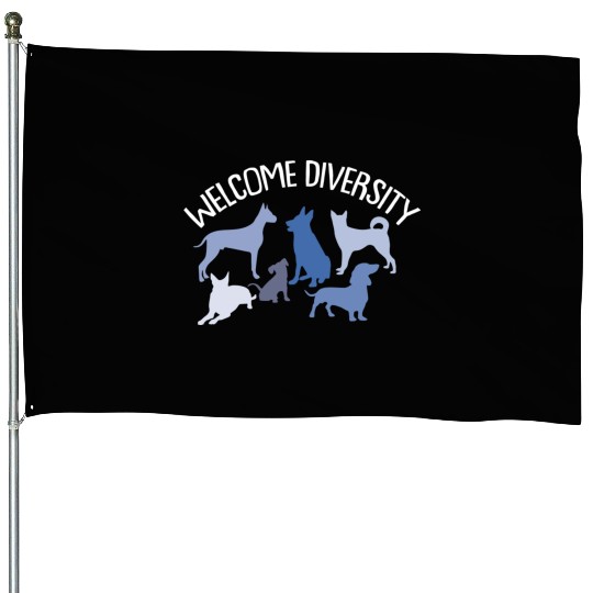 Welcome Diversity T Great For Dog Lovers House Flags