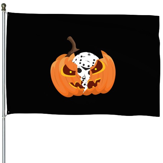 Pumkin Halloween party Jason hokey mask Friday House Flags