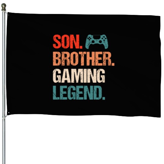 Son brother gaming legend gamer gift boy House Flags