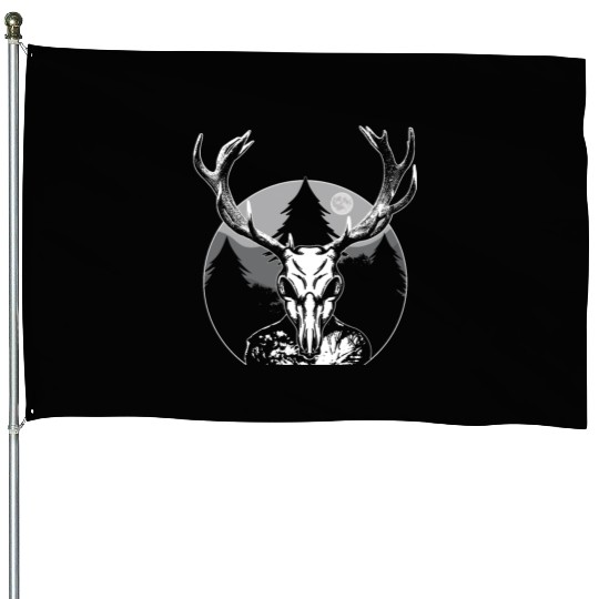 Folk Creature Moon Wendigo Halloween Cryptid House Flags