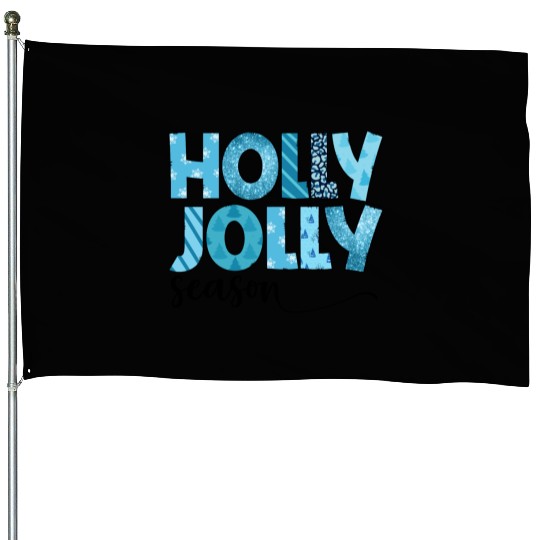 Holly Jolly season sublimation House Flags