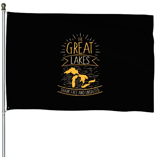 The Great Lakes Shark Free Unsalted Michigan House Flags