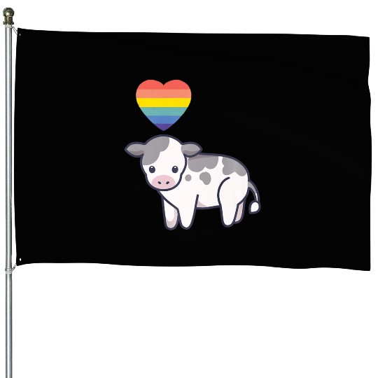 Gay Cow LGBTQ Pride Flag Lesbian Kawaii Anime House Flags