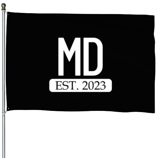 MD Est. 2023 New Doctor Gift MD Medical Doctor House Flags