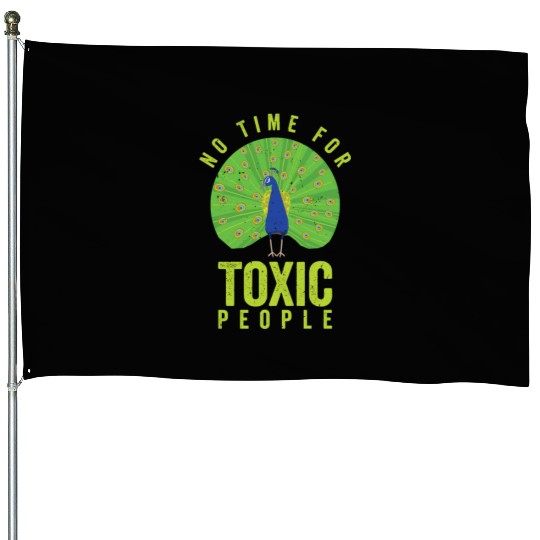 Peacock Positivity Peacock Fan Toxic People Nature House Flags