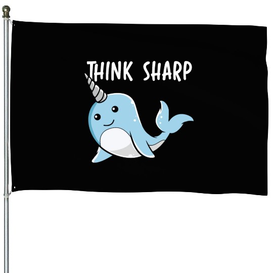 Think Sharp Narwhal Unicorn Of The Sea Animal House Flags