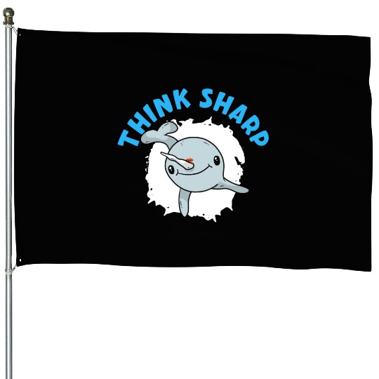 Think Sharp Narwhal Unicorn Of The Sea Animal House Flags