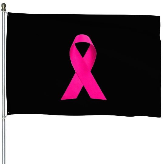 Breast Cancer Awareness Ribbon House Flags