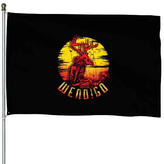 Wendigo Folk Creature Halloween Cryptid House Flags