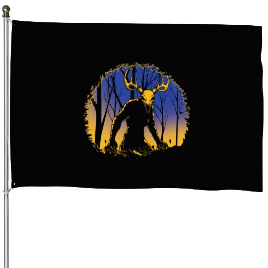 Wendigo Folk Creature Forest Cryptid Halloween House Flags