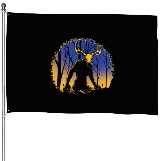 Wendigo Folk Creature Forest Cryptid Halloween House Flags
