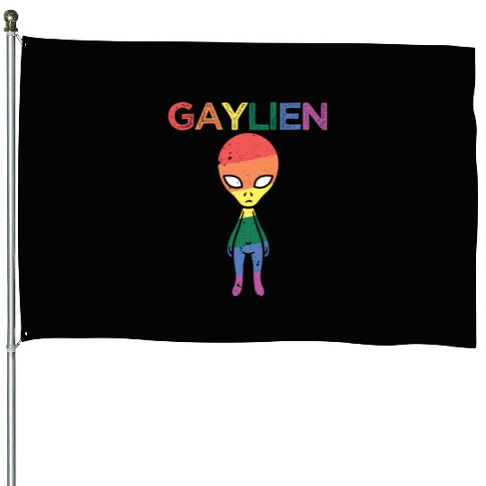 Gaylien LGBTQ+ Gay LGBT Community Rainbow Pride House Flags