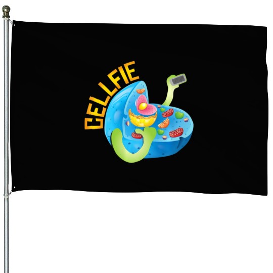 Science Teacher Cellfie funny biology nature House Flags