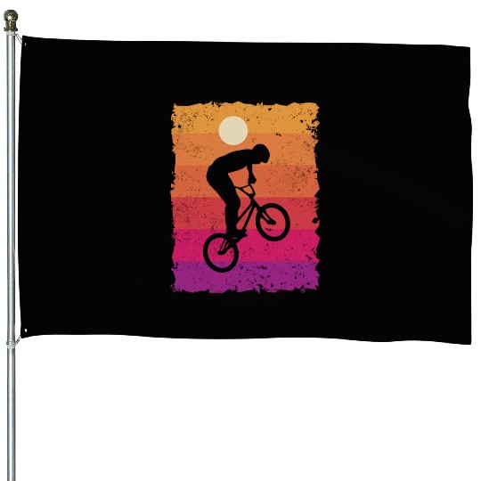 BMX Bike Tricks Bicycle Riders Cycling BMX House Flags