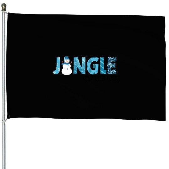 Jingle all the way sublimation House Flags