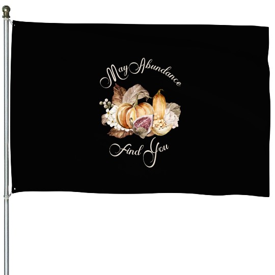 Autumn Abundance Quote Pumpkin Nature House Flags