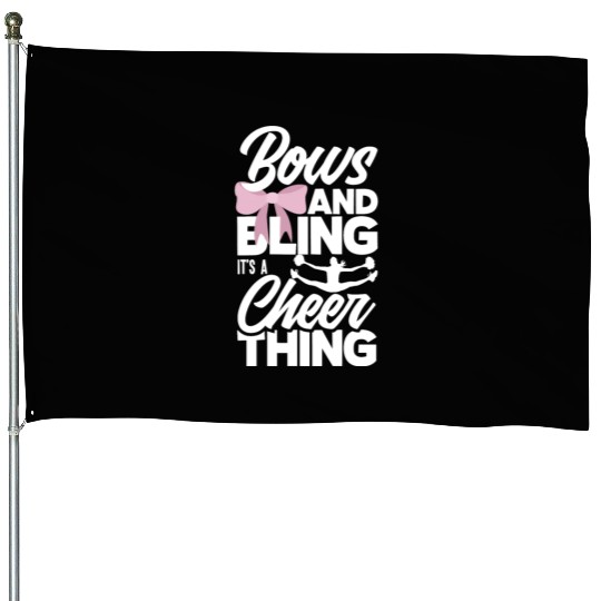 Bows And Bling It's A Cheer Thing Cheerleading House Flags