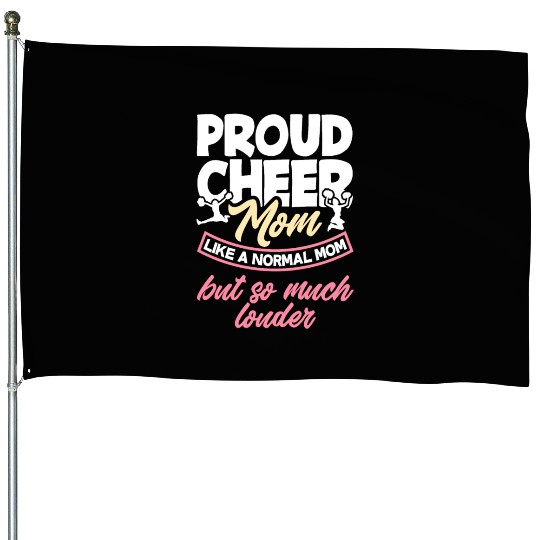 Proud Cheer Mom Cheerleading Mom Gift House Flags