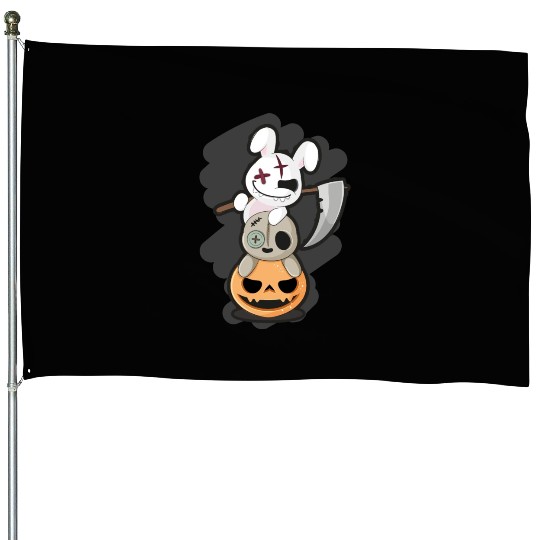 Grim Reaper Killer Bunny - Halloween House Flags
