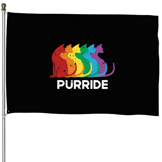 Purride Cat Pride Ally LGBT Community Rainbow House Flags