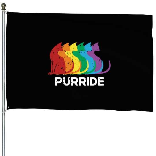 Purride Cat Pride Ally LGBT Community Rainbow House Flags