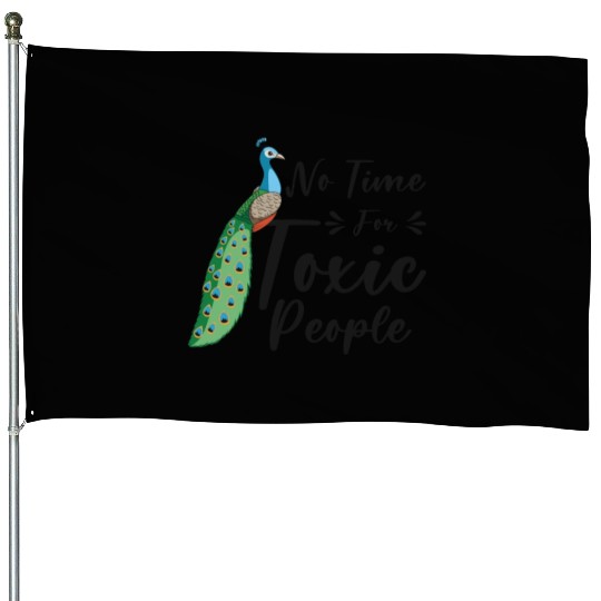 Peacock Positivity Peacock Fan Toxic People Nature House Flags
