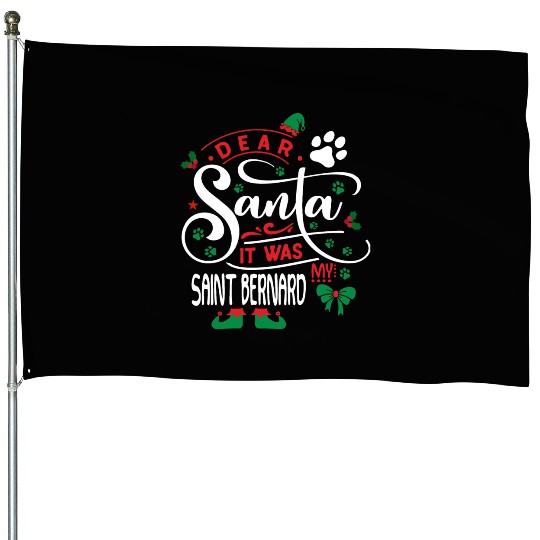 Saint Bernard Dog Christmas Dog breed House Flags