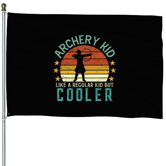 Archery Kid Like A Regular Kid But Cooler Funny House Flags