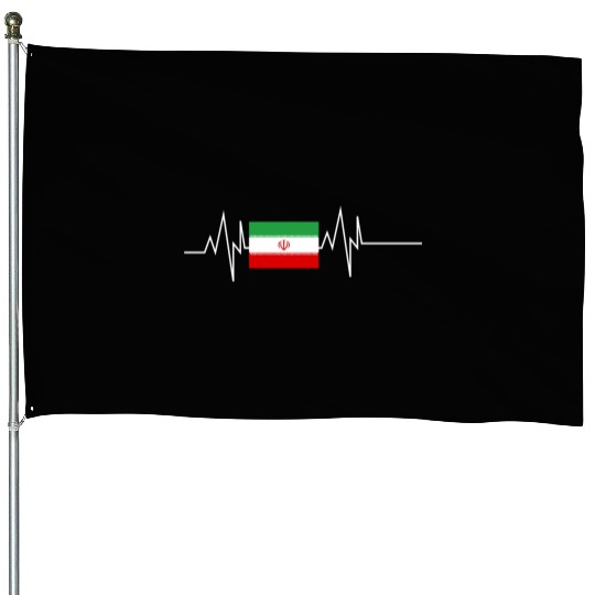 Iran Flag Heartbeat House Flags