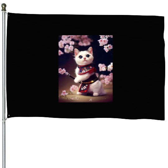 Samurai Cat House Flags