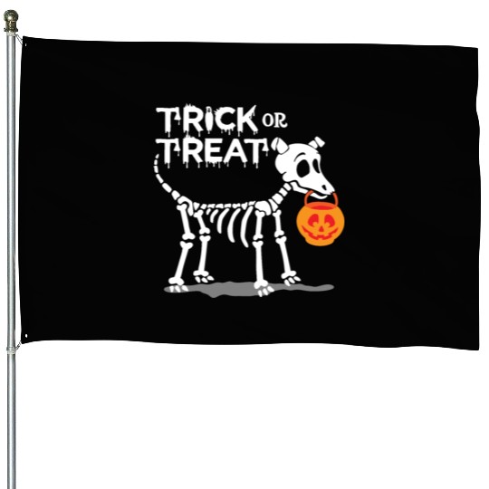 Trick Or Treat Halloween Dog House Flags
