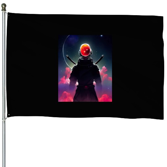 Astronaut Samurai House Flags