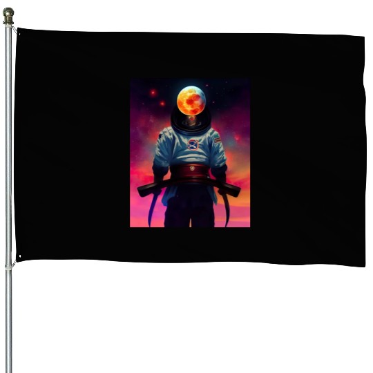 Astronaut Samurai House Flags