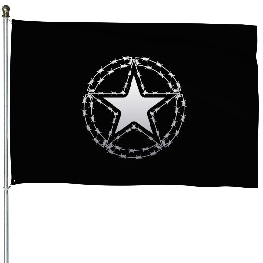 Barbed Wire US Army Star House Flags