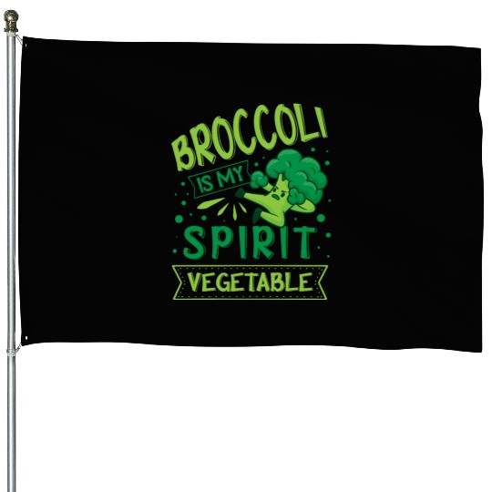 Broccoli Is My Spirit Vegetable Vegetarian Vegan House Flags