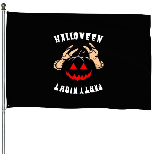 HALLOWEEN PARTY NIGHT House Flags CLASSIC