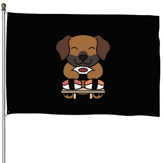 Sushi Lover Rhodesian Ridgeback House Flags