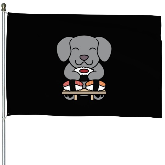 Sushi Lover Weimaraner House Flags