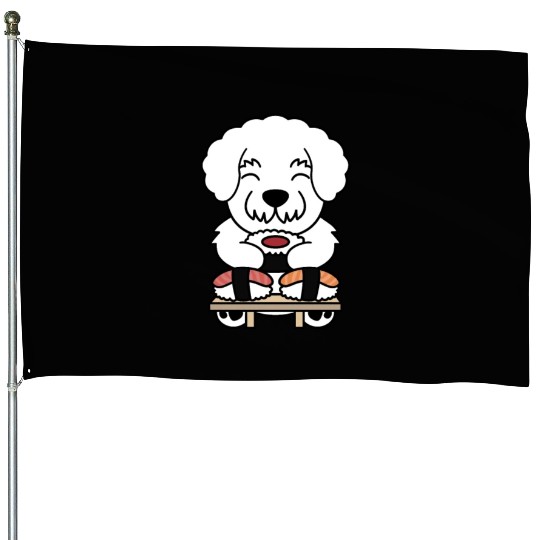 Sushi Lover Bichon Frise House Flags
