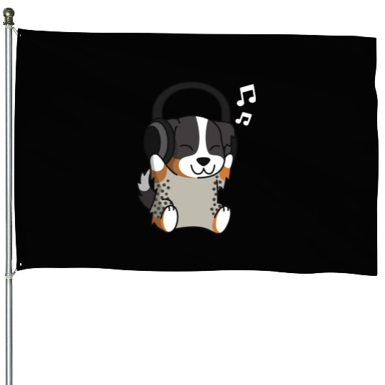 Music Lover Australian Shepherd House Flags