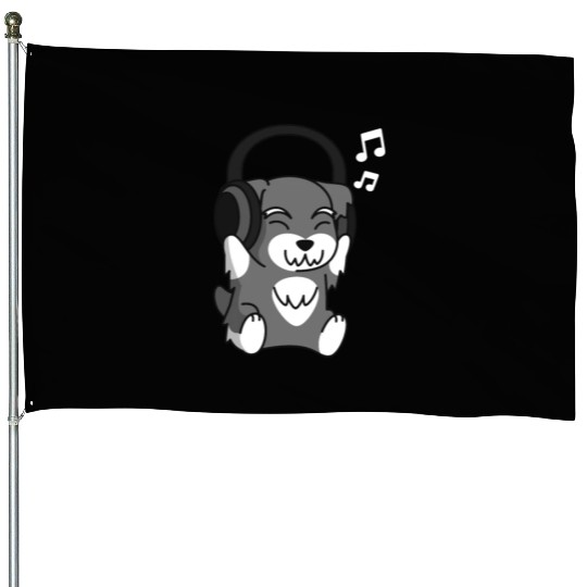 Music Lover Schnauzer House Flags