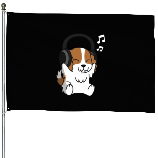 Music Lover Cavalier King Charles Spaniel House Flags