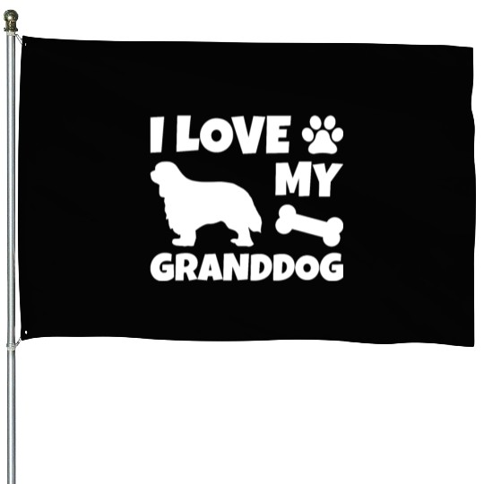 I Love My Granddog Cavalier King Charles Spaniel House Flags