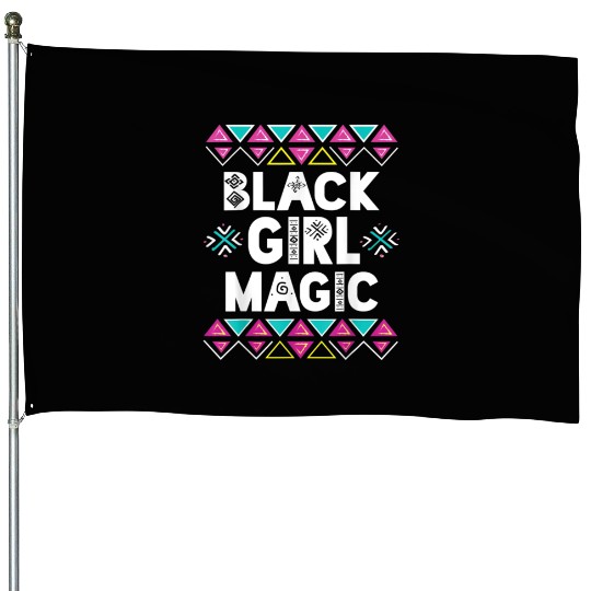 Black Girl Magic Melanin Pride House Flags