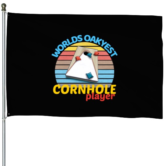 worlds oakyest cornhole player two House Flags
