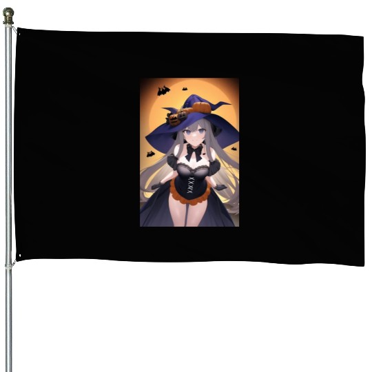 Halloween Girl House Flags