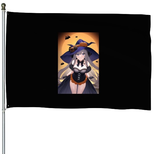 Halloween Girl House Flags
